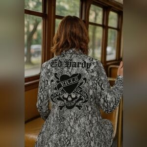 Ed Hardy Women's Gray Jacket